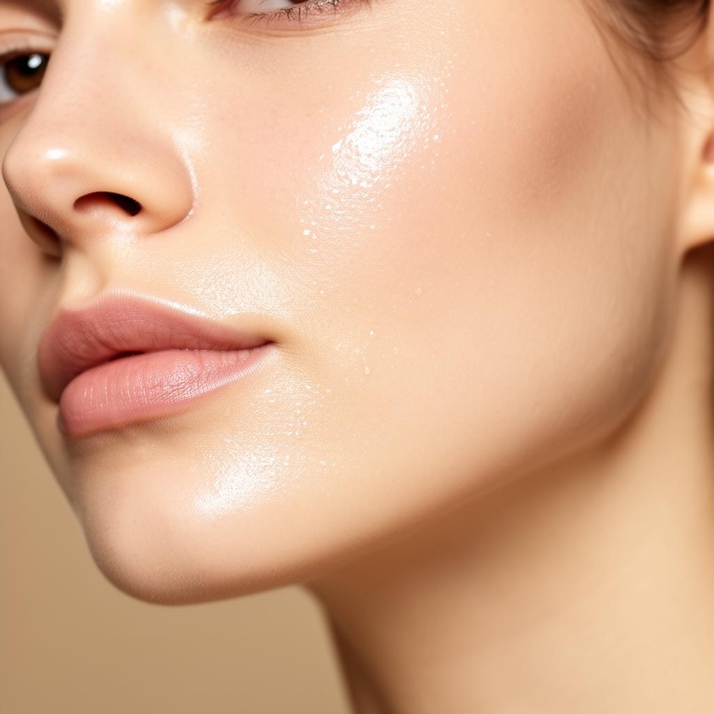 Sun-kissed close-up of luminous, healthy skin